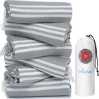 6 Pack Turkish Beach Towels Quick Dry Sand Free Soft Absorbent Extra Large Xl Big Blanket Adult Oversized Bath Pool Swim Towel Lightweight Thin Fast Drying Compact No Sand Packable Vacation Essentials