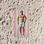 COTTON CRAFT Oversized Beach Towels - 2 Pack XXL 35x84 - The Big Kahuna 7 Foot Extra Large Beach Blanket Towel - Big & Tall - Huge 100% Cotton Velour Soft Pool Bath Luxury Towel - Pink Multi