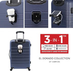 Wrangler Smart Spinner Hardside Luggage, 2 Piece Set, Navy Blue