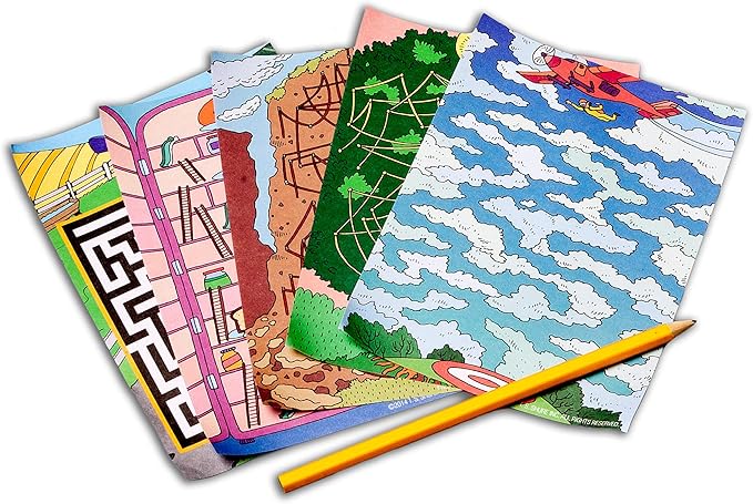 TS Shure by Bendon Travel Games Mazes Mini Activity Tin with 20 Illustrated Activity Sheets and Pencil and Tin 50438