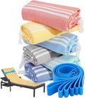 Genovega 6 Packs Turkish Beach Towel Pool Swim Towels Set Bulk Soft Extra Large Sand Free Quick Dry Thin Lightweight Travel Essentials Cruise Accessories Camping Must Haves Clearance Oversized Stripe