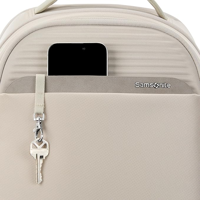 Samsonite Paralux Everyday Backpack - Laptop & Tablet Backpack with 5 Compartments, Removable TecKit™ Pouch, Microsuede Trim, Water Bottle Pockets - Work, Commute & Travel Bag - Stone Grey