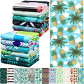 12 Pcs Oversized Microfiber Beach Towels Set 30 x 60 Extra Large Fiber Swim Pool Towel Absorbent Bath Blanket for Travel Vacation Accessories Gift Spa Soft Lightweight(Hawaii)