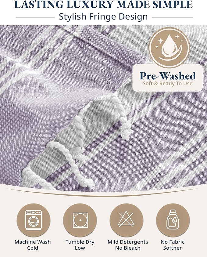 LANE LINEN Beach Towels 4 Pack Oversized - Turkish Towel Set, Pre-Washed Oversized Beach Towel, Quick Dry Beach Towels for Travel, Large Pool Towels, 39"x71" - Day Break