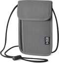 Likesing 5.5" L x 7.9" W Travel Neck Wallet, RFID Blocking Passport Holder, Security Lightweight Passport Travel Wallet, Neck Pouch Gifts for Women Men(Grey)