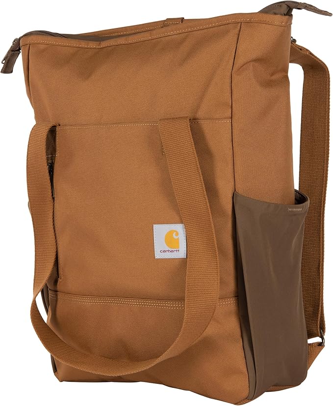 Carhartt Classic Convertible Backpack Tote, Durable Water Repellent Material W/ 17" Laptop Sleeve, Carhartt Brown