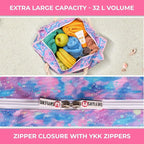 Beach Bag and Pool Bag Has Cooler Pocket, 7 Pockets Total, Zip Top. Family Size Waterproof Beach Tote
