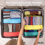 Dot&Dot Large Packing Cubes for Travel 10pc Set - Suitcase Luggage Organizer Bags - Essential Gear for Family - Lightweight Fabric Containers (Non-Compression)