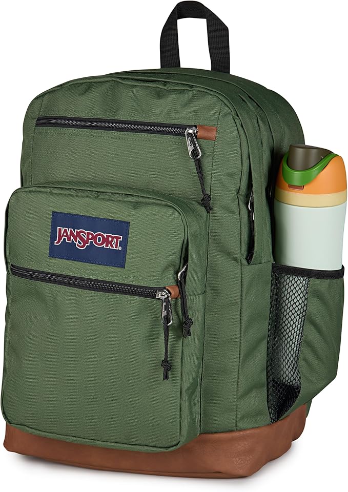 JanSport Cool Backpack with 15-inch Laptop Sleeve, Large Computer Bag Rucksack with 2 Compartments, Ergonomic Straps, Cargo Green