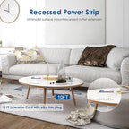 30W USB C Recessed Power Strip,Flat Plug Power Strip,2 Outlets 4 USB Ports,Furniture Flush Mount Desk Outlet,Recessed Outlet for Side Table/Sofa Table,10ft Cord White