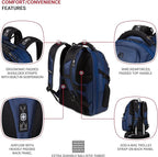 SwissGear Endure ScanSmart Laptop Backpack – TSA Approved Tech Backpack – Fits Most 17" Laptop – Multiple Organizer Pockets – Navy Ballistic