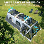 UNP Camping Tent 8 Person Waterproof Big Tunnel Tent with Screen Porch,Family Outdoor Large Tents for Camping 20' x 9' x 80in(H)
