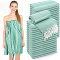 YSYJ Turkish Beach Towel 36 Pack Extra Large Beach Towels 36"x71" Soft Turkish Towel Bulk Sand Free Quick Dry Bath Towels Blanket for Adult Teal