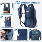 BECOJADDE 15L Small Hiking Backpack for Men Women Foldable Packable Back Pack Ultralight Hiking Daypack for Travel Camping Outdoor, Navy Blue