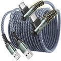 AINOPE 10 ft USB C Cable 2-Pack, 3.1A C Chargers Fast Charging 10 Foot, Resistant Nylon Braided Type C Charger Fast Charging 10ft Right Angle Charger Cord Fit for Galaxy S20 Ultra S10 S10E S9 S8 Plus