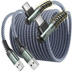 AINOPE 10 ft USB C Cable 2-Pack, 3.1A C Chargers Fast Charging 10 Foot, Resistant Nylon Braided Type C Charger Fast Charging 10ft Right Angle Charger Cord Fit for Galaxy S20 Ultra S10 S10E S9 S8 Plus