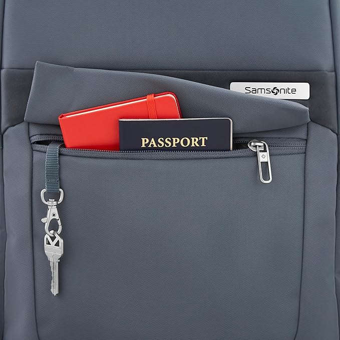 Samsonite Elevation Plus Backpack - Recyclex® RPET Body Fabric With Quick-Access Stash Pocket - Expands 1.5inches - AirTag™ Holder - Laptop Pouch - Slate