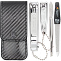 3 Swords Germany - Brand Quality 4 piece Manicure Pedicure Grooming kit Set Tweezers File Clipper Fashion Leather case in Gift Box, Made by 3 Swords