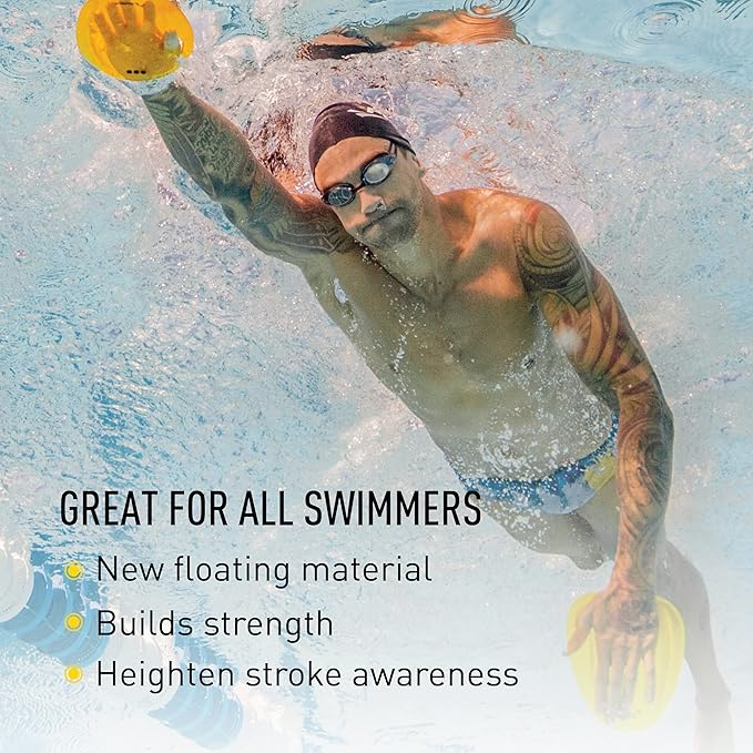 FINIS Agility Floating Swim Paddles - Strapless Design for Stroke Technique - Instant Feedback