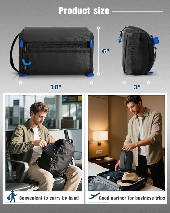 Smasrob Electronics Organizer Travel Case, Water Resistant Tech Bag Charger Pouch for Cord, Cable, Cards, Phone, Airpods, Black