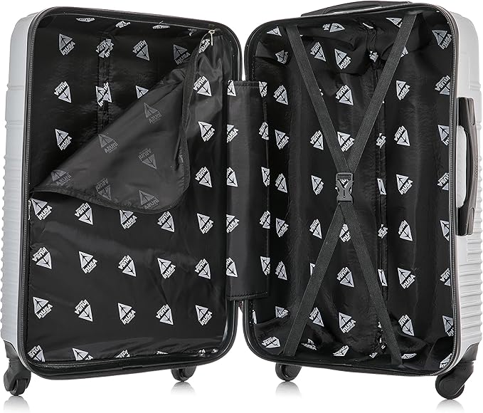 InUSA RESILIENCE Luggage with Spinner Wheels | Spacious Durable Lightweight Hardshell Suitcase, Travel Sets with Handle and Trolley | (20/24/28) 3 Piece Luggage Set | Silver