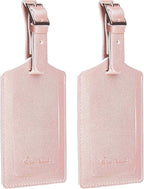 Travelambo Luggage Tags for Suitcases PU Leather Travel Tags Bag Tags Privacy Protection Travel Essentials