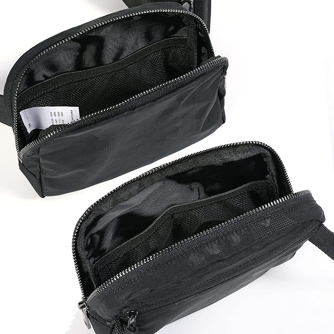 YOSHUYUKI Fanny Pack Crossbody Bag Trendy Waterproof Small Sling Cross Body Purse for Women Men Fashion Waist Packs Mini Belt Bag Pouch Chest Bum Bag Lulu Dupes for Travel Vacation Running Black Camo