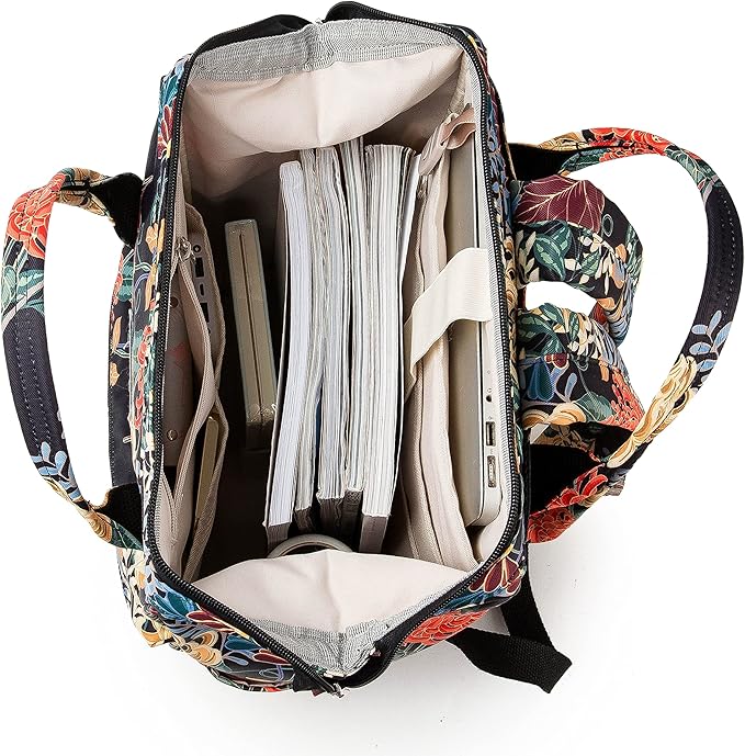 Kinmac Wide Open Style Laptop Backpack for Laptop Up to 15.6 Inch Men Women Travel Outdoor Backpack (Golden Chrysanthemum)