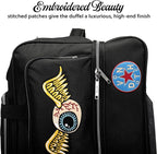 Von Dutch Signature Patch Carry-On 20-Inch Rolling Duffel with Telescopic Trolley Handle and Inline Skate Wheels
