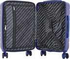 French Connection St. Martin Carry-On Luggage with Cup Holder/USB Ports, Blue Depths