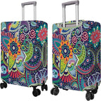 Travel Luggage Cover Suitcase Protector Fits 18-32 Inch Wheel Covers PatternedTravel Related Items Flower Luggage Protector Elastic L