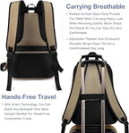 Boavan Laptop Backpack for men, 15.6 inch Laptop Bag with USB Port, Waterproof Travel Work Backpack Purse, Anti-Theft Teacher Nurse Doctor Casual Bookbags Office Business backpack，Khaki