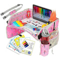 PILLANI Kids Travel Tray for Car - Toddler Car Activities, Car Seat Tray with Activity Sheets & Pens, Road Trip Essentials for Car & Airplane, Travel Lap Desk Accessories - Road Trip Activities Toys