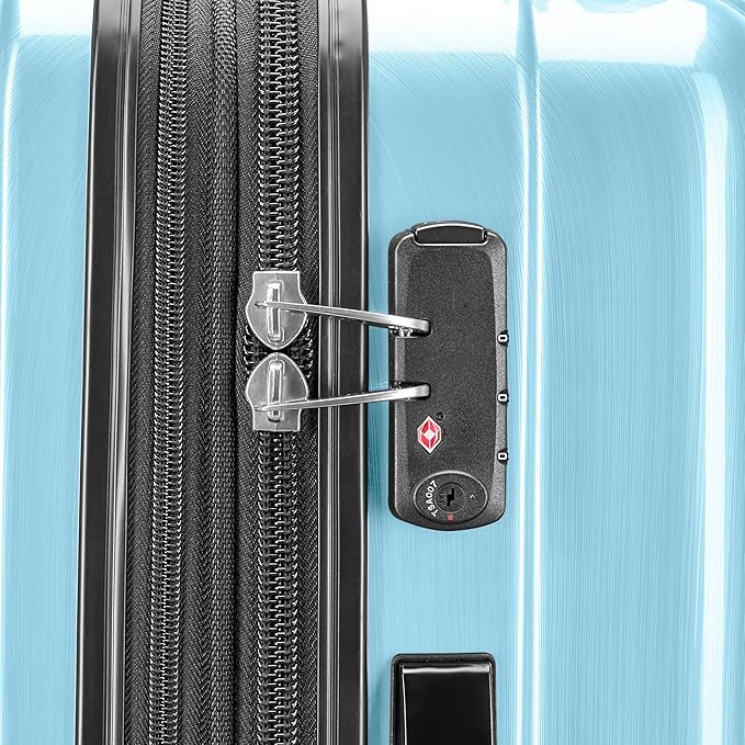 Samsonite Winfield 2 Hardside Expandable Luggage with Spinner Wheels, Ice Blue, Checked-Medium 24-Inch