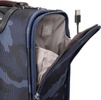 Travelpro Platinum Elite Softside Expandable Carry on Luggage, 8 Wheel Spinner Suitcase, USB Port, Suiter, Men and Women, Navy Camouflage, Carry On 21-Inch