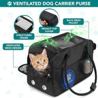 PetAmi Dog Purse Carrier for Small Dogs Cats, TSA Airline Approved Soft-Sided Pet Carrier with Pockets, Ventilated Travel Tote Bag with Bed & Shoulder Strap, Puppy Kitten, Max 12 lbs, Black