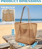 Beach Tote Bag for Women – Waterproof Mesh Tote Bag, Large Capacity Sandproof Beach Bags for Travel
