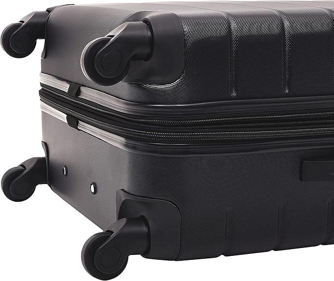 Wrangler Smart Spinner Hardside Luggage, 2 Piece Set, Black