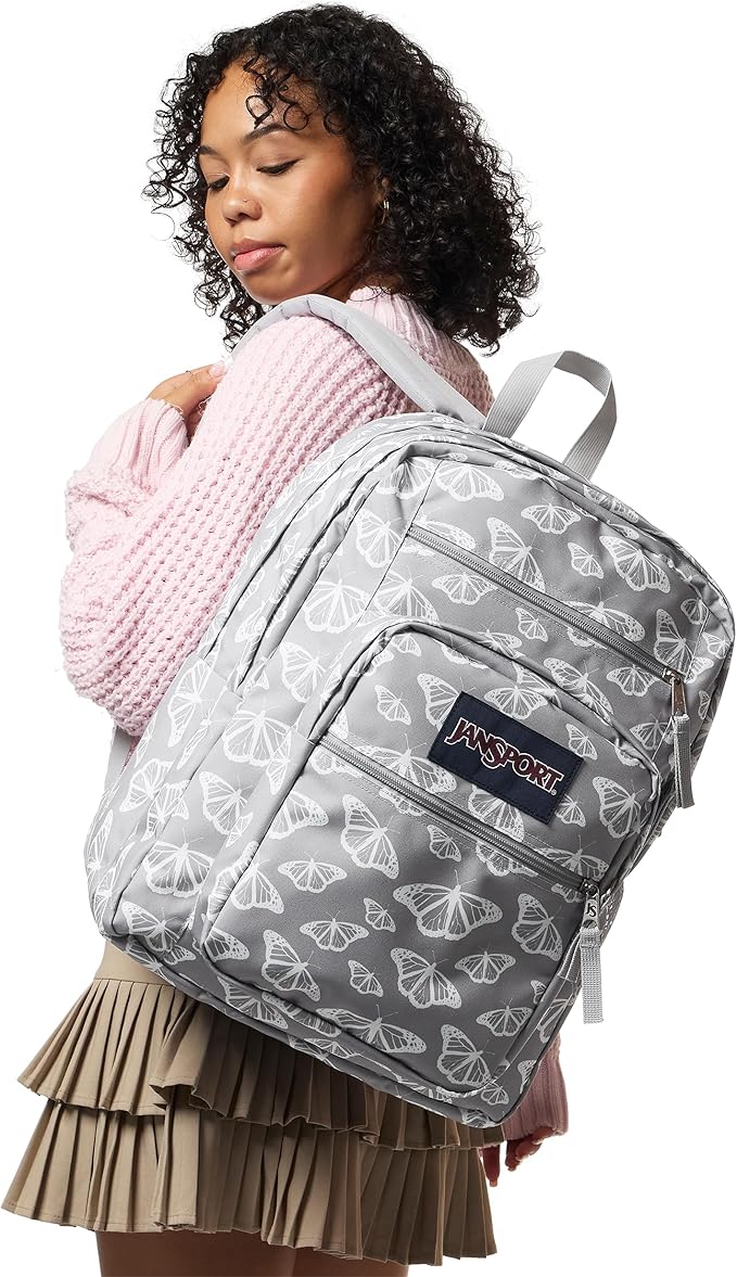 JanSport Laptop Backpack - Computer Bag with 2 Compartments, Ergonomic Shoulder Straps, 15” Laptop Sleeve, Haul Handle - Flutter By Grey