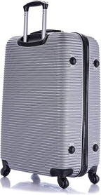 InUSA ROYAL Hardside Spinner Luggage with Ergonomic Handles | Spacious Travel Suitcase with Four Spinner Wheels and Studs | 28 Inch Large Spinner Luggage | Silver