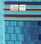 COTTON CRAFT Oversized Beach Towel - 2 Pack 35 x 70 Big & Huge Towel Set - 100% Cotton - Pool Picnic Bath Towel - Plush Terry Jacquard Velour 450 GSM Thick Super Soft Absorbent Luxury - Blue Tiles