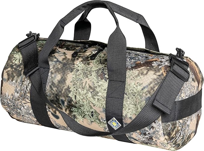 25L Field Duffel Bag, Heavy-Duty Gear Bag, 1050D Tuff Cloth, Diamond Ripstop, Reinforced Stitching - Camo (10" x 20")