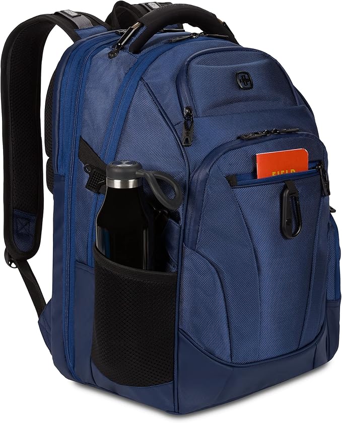 SwissGear Endure ScanSmart Laptop Backpack – TSA Approved Tech Backpack – Fits Most 17" Laptop – Multiple Organizer Pockets – Navy Ballistic