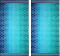 COTTON CRAFT Oversized XL Beach Towel 39 x 68-2 Pack - 100% Cotton Velour - Big & Huge - Pool Picnic Bath Towels - Jacquard Terry Thick Plush Super Soft Luxury - 450 GSM - Blue Tiles
