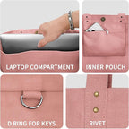HOMESPON Large Canvas Tote Bag for Women Everything Bag with Pockets and Laptop Sleeve