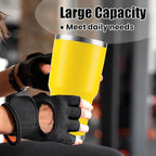 D·S 30oz Yellow Tumbler Stainless Steel Insulated Travel Mug with Straw Lid Cleaning Brush (30oz Yellow)