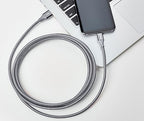 Amazon Basics Nylon Braided USB-C to USB-A 2.0 Fast Charging Cable, 480Mbps Speed, USB-IF Certified, for Apple iPhone 16/15, iPad, Samsung Galaxy, Tablets, Laptops, 10 foot, Dark Grey