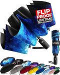 TUMELLA Inverted Windproof Umbrella, Large, Strong, Light, Portable, Automatic Reverse Folding Rain Umbrella, Durable Premium Grip, Fits Car & Backpack