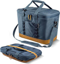 CleverMade Pacifica Collapsible Cooler Bag – Large Portable Cooler Bag for Travel, Foldable Insulated Cooler for Beach, Picnic & Tailgating, Holds Up to 50 Cans, Leakproof Soft Carry Cooler - Ocean
