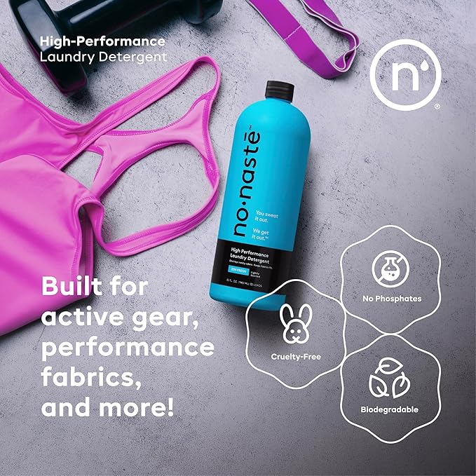 Nonaste Liquid Laundry Detergent - Zen Fresh, 32 Fl Oz (Pack of 2) - Activewear Laundry Detergent for Workout Clothes & More - Scented, Gentle & Color Safe